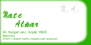 mate alpar business card